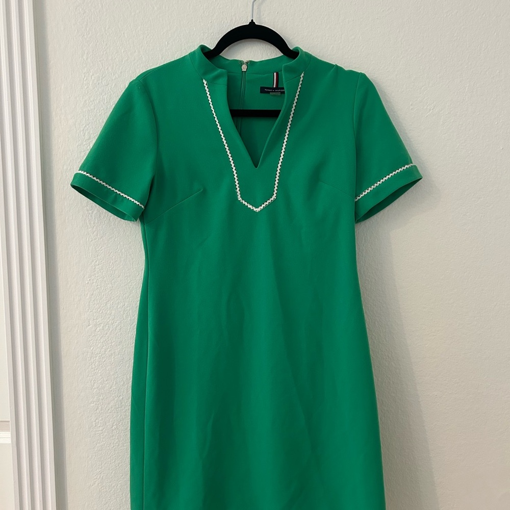 Tommy Hilfiger Green Dress with White Accents